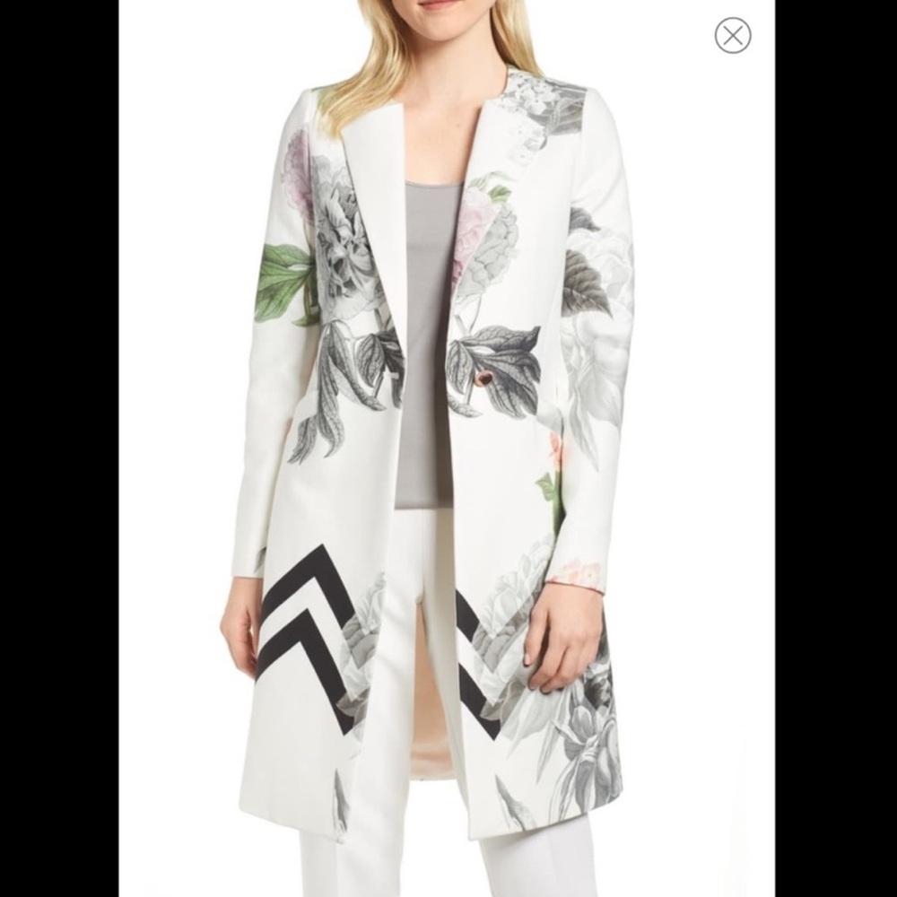 Ted Baker London Arnot Palace Garden Straight Coat Ted size 1 US size 4
